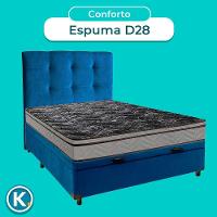 Kit Cabeceira + Cama Box Bau + Colchão Casal D28 Conforto Paropas