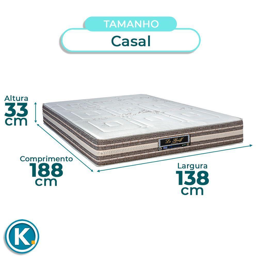 Conjunto Cama Box Bau Cinza Casal + Colchão Molas Ensacadas Legriff Sankonfort + Cabeceira - 3