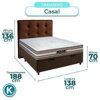Conjunto Cama Box Bau Marrom Casal + Colchão Molas Ensacadas Legriff Sankonfort + Cabeceira - 3