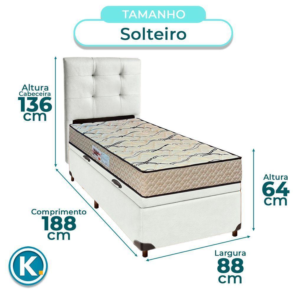 Conjunto Cama Box Bau Blindado Solteiro + Colchão D33 Maxsono Paropas + Cabeceira - 3