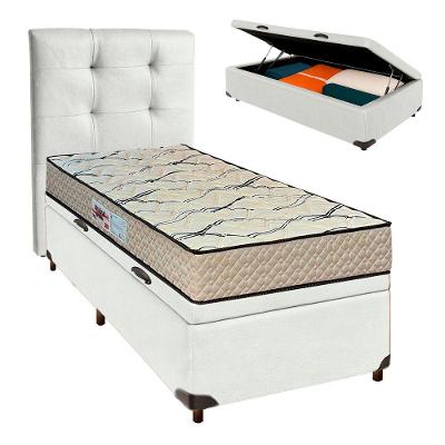 Conjunto Cama Box Bau Blindado Solteiro + Colchão D33 Maxsono Paropas + Cabeceira