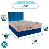 Conjunto Cama Box Blindado Casal + Colchão Molas Ensacadas Airtech Ortobom + Cabeceira - 3