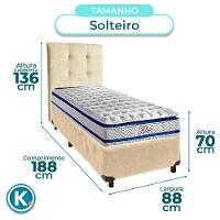 Kit Cabeceira + Cama Box + Colchão Solteiro Molas Ensacadas Blue Paropas - 3