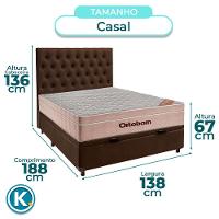 Conjunto Cama Box Bau Blindado Casal + Colchão Molas Ensacadas Airtech Ortobom + Cabeceira - 3
