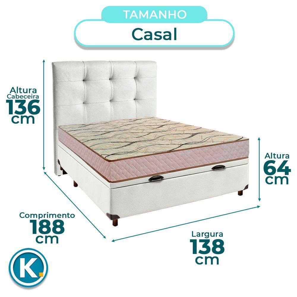 Conjunto Cama Box Bau Blindado Casal + Colchão D33 Maxsono Paropas + Cabeceira - 3