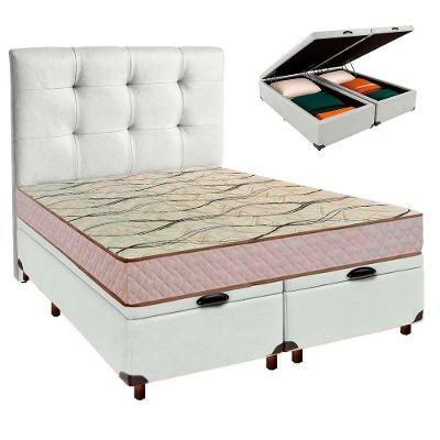 Conjunto Cama Box Bau Blindado Casal + Colchão D33 Maxsono Paropas + Cabeceira