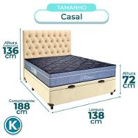Conjunto Cama Box Bau Blindado Casal + Colchão Molas Ensacadas Petrus Paropas + Cabeceira - 3