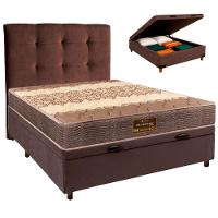 Conjunto Cama Box Bau Blindado Casal + Colchão D26 Ortophedic Sankonfort + Cabeceira - 1