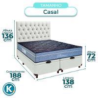 Cama Box Bau + Colchão Casal Molas Ensacadas Petrus Paropas + Cabeceira Estofada - 3
