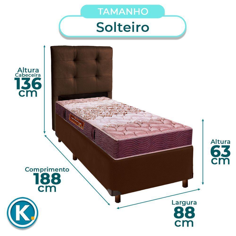 Cama Box + Colchão Solteiro D26 Ortophedic Sankonfort + Cabeceira Estofada - 3