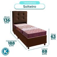 Cama Box + Colchão Solteiro D26 Ortophedic Sankonfort + Cabeceira Estofada - 3