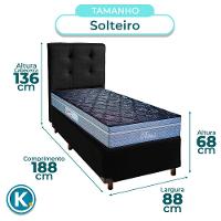 Cama Box + Colchão Solteiro Molas Ensacadas Petrus Paropas + Cabeceira Estofada - 3