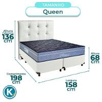 Cama Box + Colchão Queen Molas Ensacadas Petrus Paropas + Cabeceira Estofada - 3