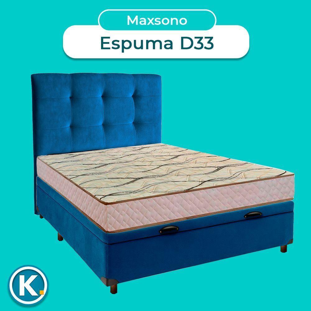Cama Box Bau + Colchão Casal D33 Maxsono Paropas + Cabeceira Estofada - 4