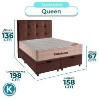 Cama Box Bau + Colchão Queen Ortobom Molas Ensacadas Airtech + Cabeceira Estofada - 3