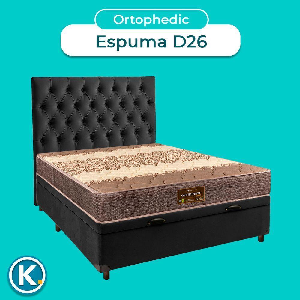 Conjunto Cama Box Bau Blindado Casal + Colchão D26 Ortophedic Sankonfort + Cabeceira - 4
