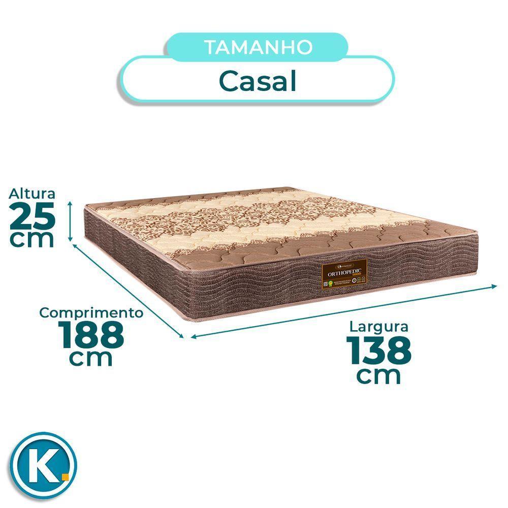 Conjunto Cama Box Bau Blindado Casal + Colchão D26 Ortophedic Sankonfort + Cabeceira - 5