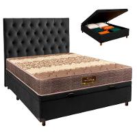 Conjunto Cama Box Bau Blindado Casal + Colchão D26 Ortophedic Sankonfort + Cabeceira - 1