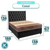 Conjunto Cama Box Bau Blindado Casal + Colchão D26 Ortophedic Sankonfort + Cabeceira - 3