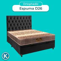 Conjunto Cama Box Bau Blindado Casal + Colchão D26 Ortophedic Sankonfort + Cabeceira