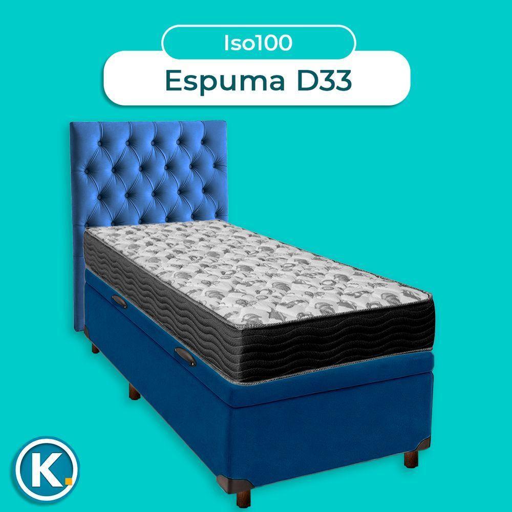 Cama Box Bau + Colchão Solteiro Ortobom D33 Iso100 + Cabeceira Estofada - 4