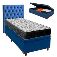 Cama Box Bau + Colchão Solteiro Ortobom D33 Iso100 + Cabeceira Estofada - 1