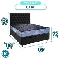Cama Box Bau + Colchão Casal Molas Ensacadas Petrus Paropas + Cabeceira Estofada - 3
