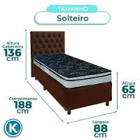 Cama Box Bau + Colchão Solteiro D28 Conforto Paropas + Cabeceira Estofada - 3