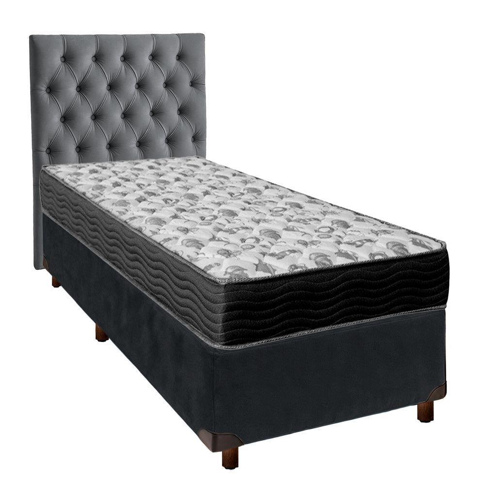 Cama Box + Colchão Solteiro Ortobom D33 Iso100 + Cabeceira Estofada - 1