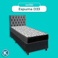 Cama Box + Colchão Solteiro Ortobom D33 Iso100 + Cabeceira Estofada