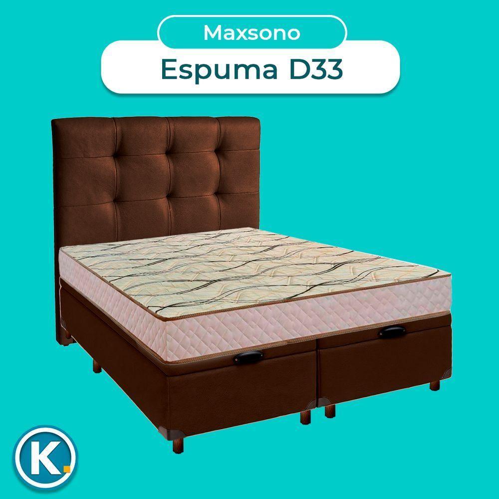 Cama Box Bau + Colchão Casal D33 Maxsono Paropas + Cabeceira Estofada - 4