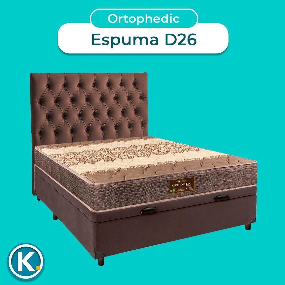 Cama Box Bau + Colchão Casal D26 Ortophedic Sankonfort + Cabeceira Estofada - 4