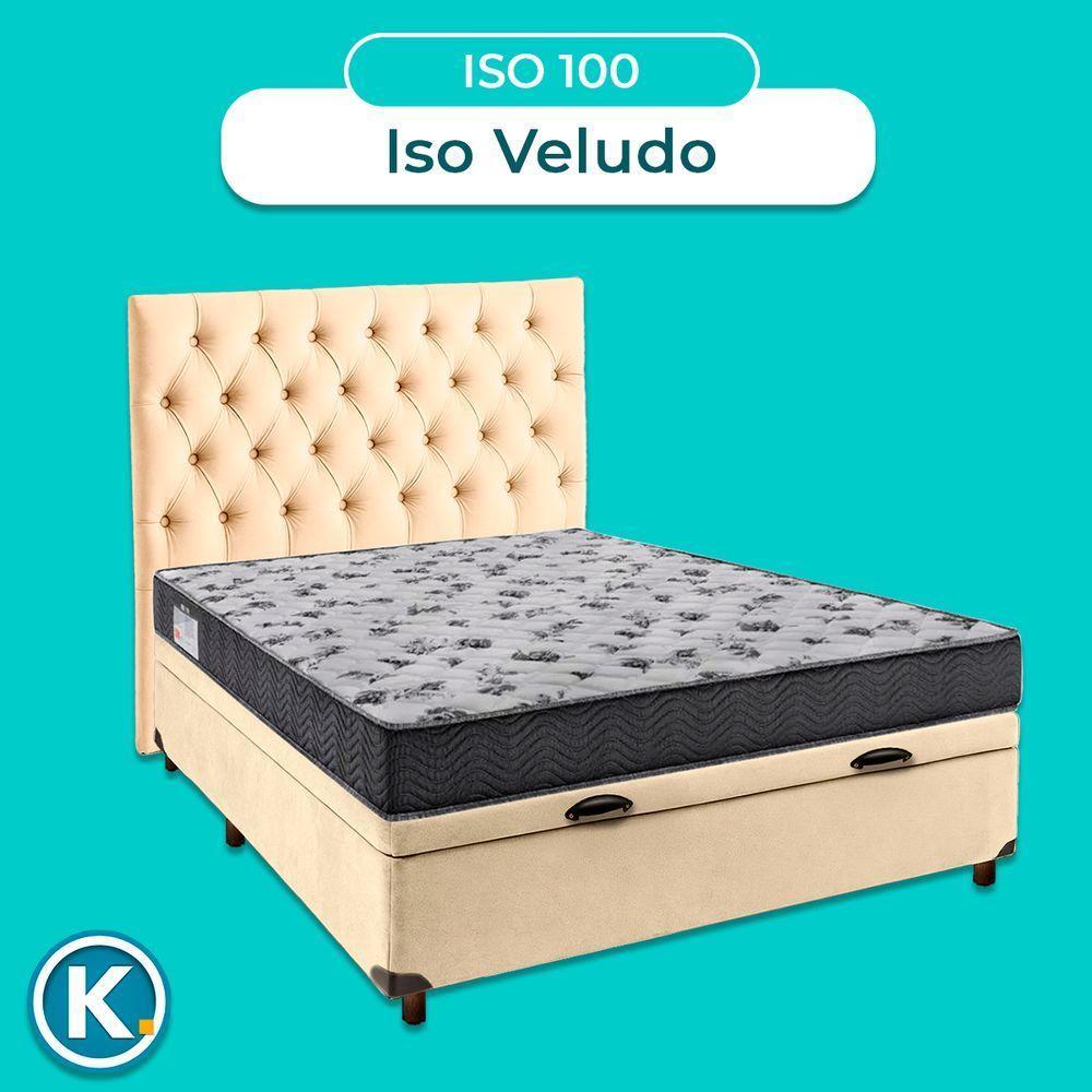 Cama Box Bau + Colchão Casal Ortobom D33 Iso100 + Cabeceira Estofada - 4