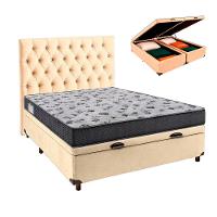 Cama Box Bau + Colchão Casal Ortobom D33 Iso100 + Cabeceira Estofada - 1