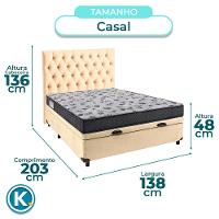 Cama Box Bau + Colchão Casal Ortobom D33 Iso100 + Cabeceira Estofada - 3