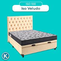 Cama Box Bau + Colchão Casal Ortobom D33 Iso100 + Cabeceira Estofada