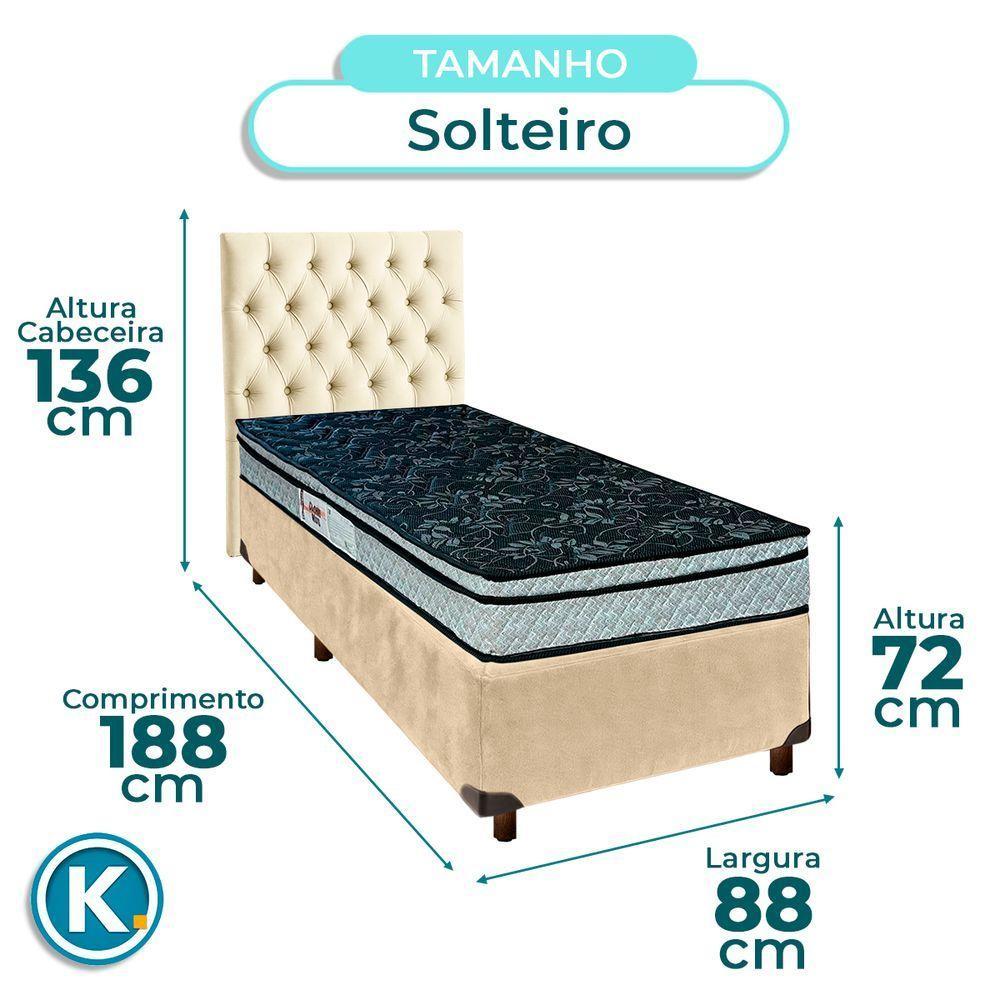 Cama Box + Colchão Solteiro D28 Conforto Paropas + Cabeceira Estofada - 3
