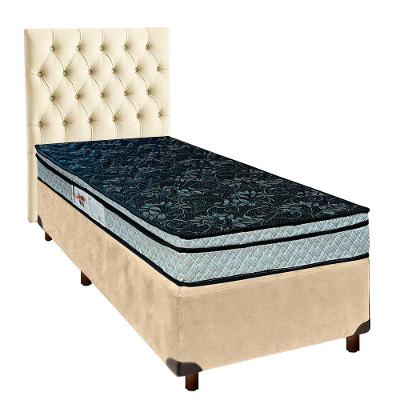 Cama Box + Colchão Solteiro D28 Conforto Paropas + Cabeceira Estofada