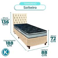 Cama Box + Colchão Solteiro D28 Conforto Paropas + Cabeceira Estofada - 3
