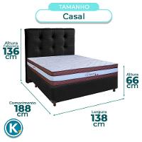 Cama + Box Preto E Colchão Molas Ensacadas Casal - Legaccy Paropas + Cabeceira - 3
