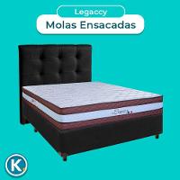 Cama + Box Preto E Colchão Molas Ensacadas Casal - Legaccy Paropas + Cabeceira