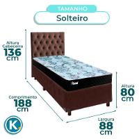 Cama Box + Colchão Solteiro Molas Ensacadas Life Gold Paropas + Cabeceira Estofada - 3