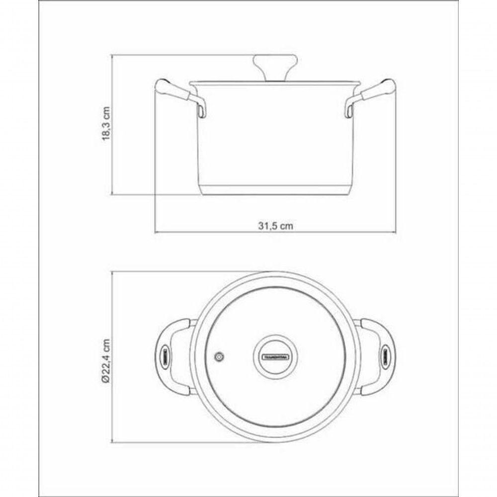 Caldeirão Tramontina Solar Silicone 20cm Em Aço Inox - 4