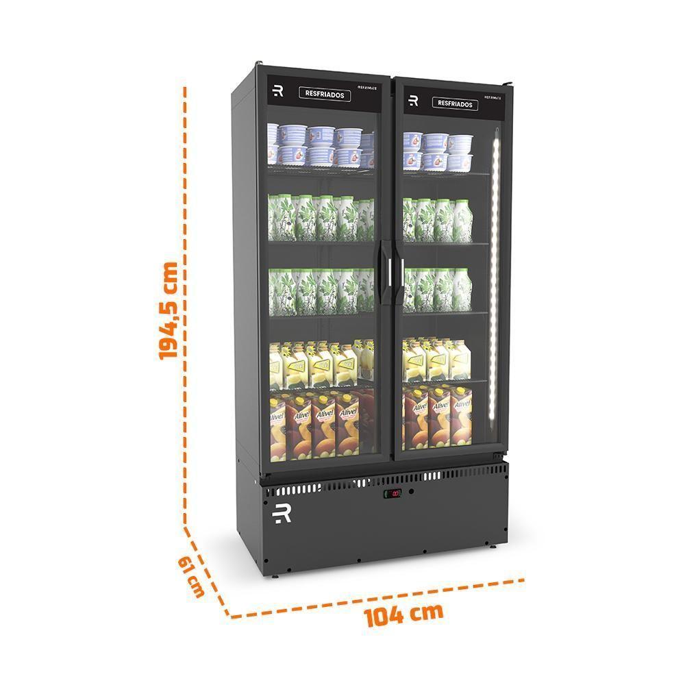 Auto Serviço Vanguard Resfriados Expositor 2 Portas 0 A 7 ºc Asvr2ppp Preto-preto 220v - Refrimate - 2