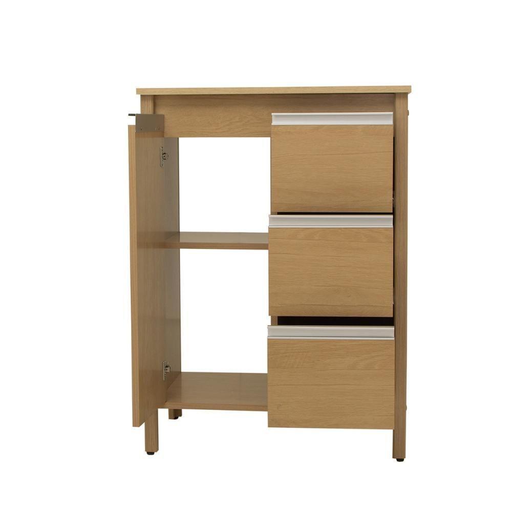 Gabinete Armário Banheiro Ditália 1 Porta 3 Gavetas Bn-08 Riviera - 5