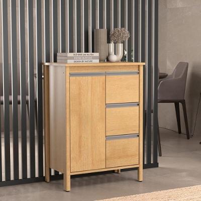 Gabinete Armário Banheiro Ditália 1 Porta 3 Gavetas Bn-08 Riviera