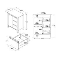Gabinete Armário Banheiro Ditália 1 Porta 3 Gavetas Bn-08 Riviera - 3