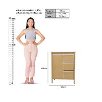 Gabinete Armário Banheiro Ditália 1 Porta 3 Gavetas Bn-08 Riviera