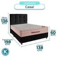 Cama + Box Blindado E Colchão Ortobom Molas Ensacadas Casal - Airtech + Cabeceira - 3