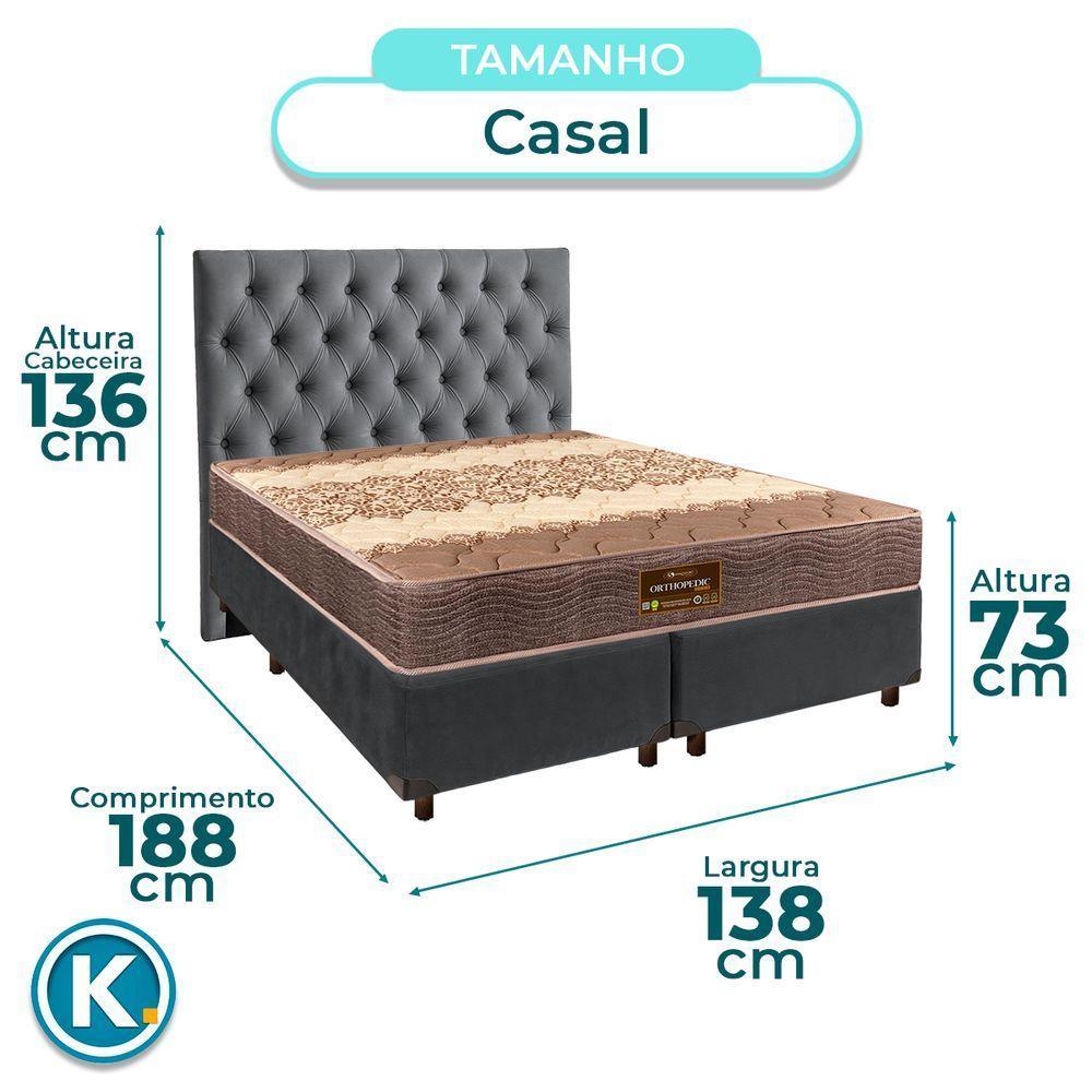 Cama + Box Blindado E Colchão D26 Casal - Ortophedic Sankonfort + Cabeceira - 5